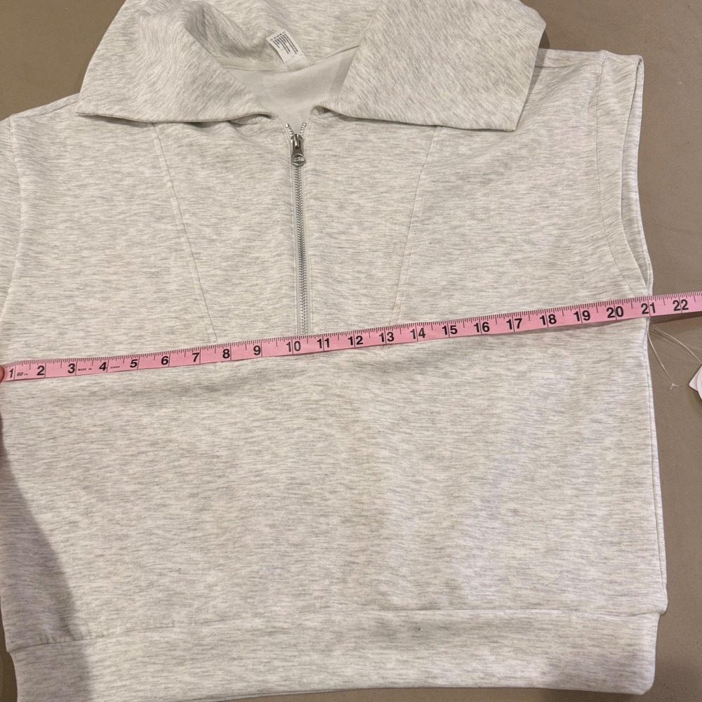 Yogalicious Scuba Half Zip Sleeveless Sweatshirt Grey Athleisure Comfort Modern - Picture 5 of 6